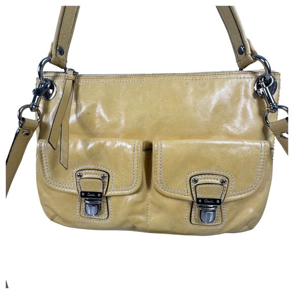 Coach 18996 Coach Poppy Hippie Leather Yellow Crossbody Purse - Picture 1 of 7